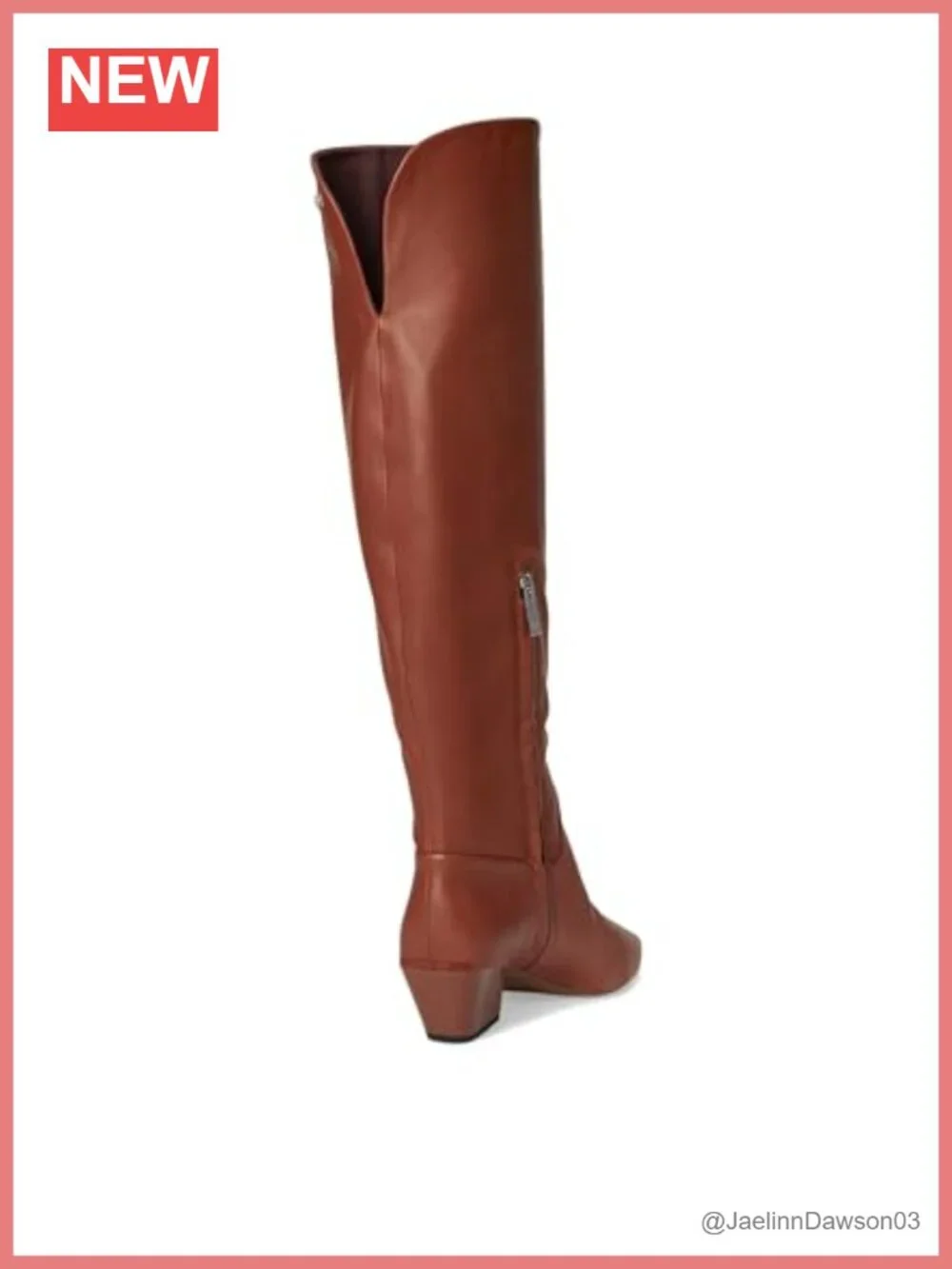 Leather Knee-High Pointed Toe Boots with Side Zip